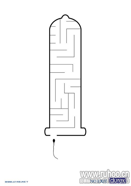 杜蕾斯创意广告制作赏析“没有出口”。杯具的精子。