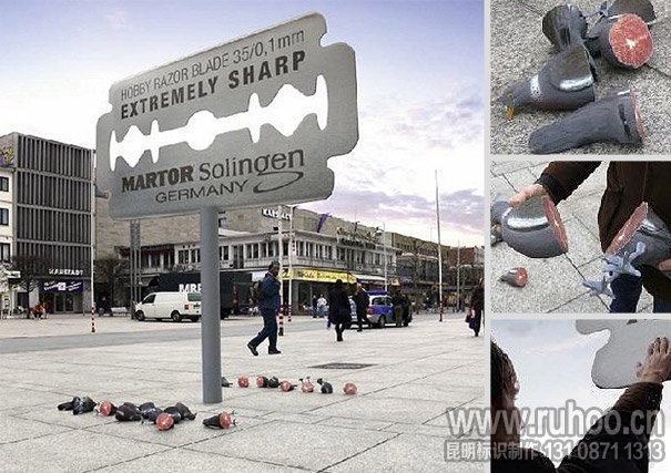 德国索林根剃刀公司户外创意广告牌